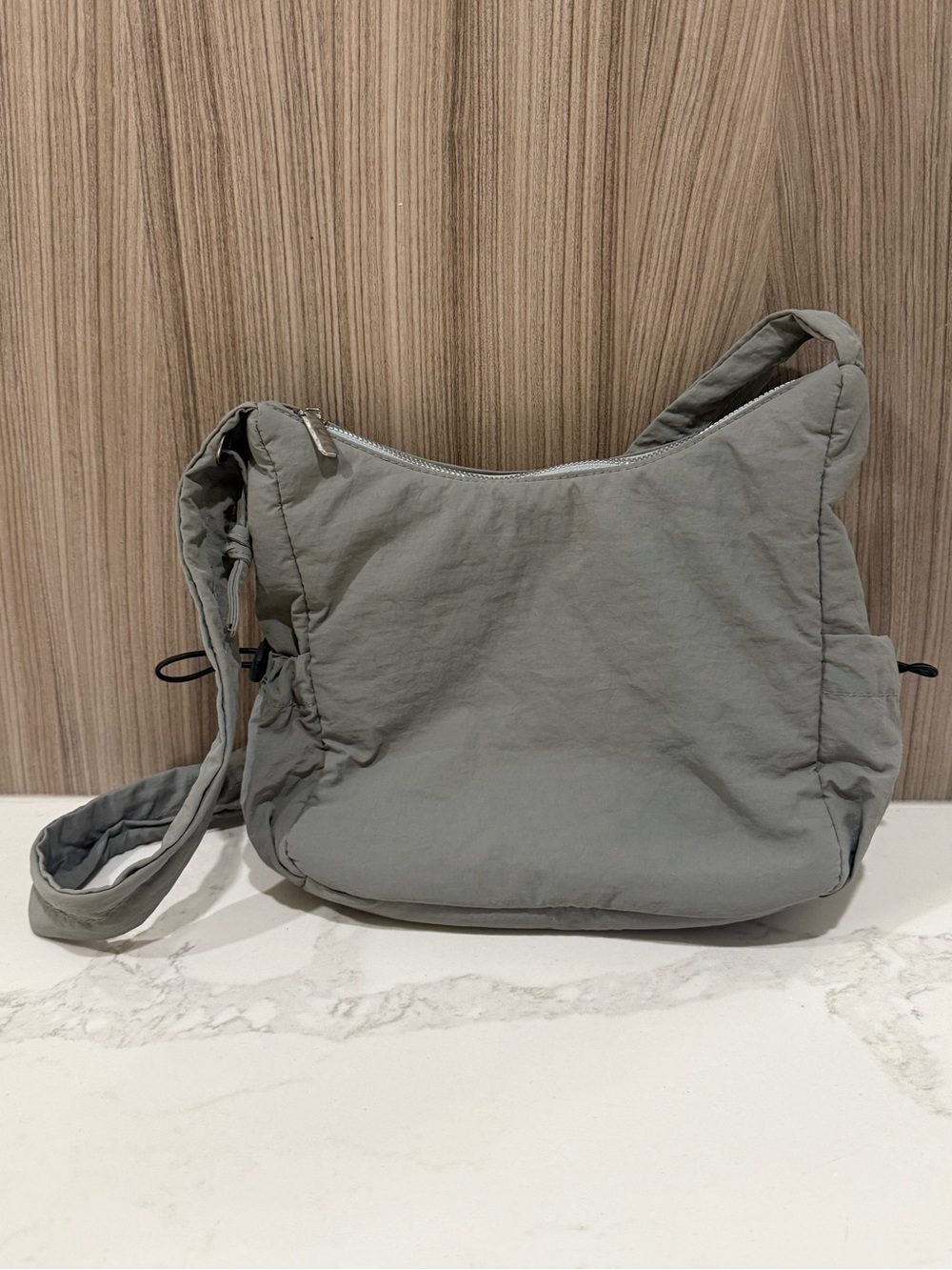 Minimalist Puffer Nylon Shoulder Bag – Grey